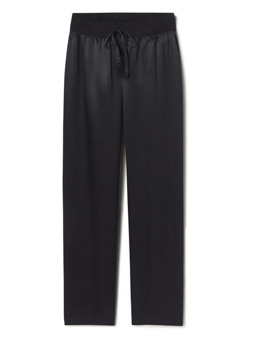 PJ Harlow Jolie Satin Black Drawstring Lounge Pants